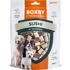 BOXBY ORIGINAL SUSHI FOR DOGS 360g - SUŠI KUCĒNIEM UN PIEAUGUŠIEM SUŅIEM (VISTA UN ZIVIS)