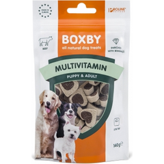 BOXBY MULTIVITAMIN SNACKS 140G - MULTIVITAMIN KUCĒNIEM UN PIEAUGUŠIEM  SUŅIEM