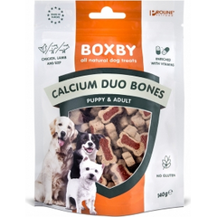 BOXBY CALCIUM DUO BONES 140G - GARDUMS KALCIJA KAULIŅI KUCĒNIEM UN PIEAUGUŠIEM SUŅIEM