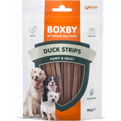 BOXBY DUCK STRIPS FOR DOGS 90G - Papildus barība pieaugušiem suņiem, ar pīles gaļu