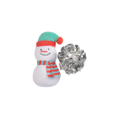 Rotaļlieta kaķiem - Ziemassvētku plīšā sniegavīrs 4x4cm