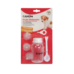 Komplekts kucēnu /kaķenu maksl.baroš., 3 izmēru knupīši, pudele 150ml