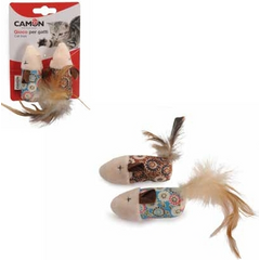 Rotaļlieta Kaķiem - pele ar spalvām 2gb.