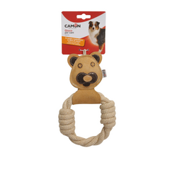 Ādas lacitis ar kokvilnas virvi 25 cm - Rotaļlieta Suņiem