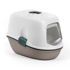 Kaķu tualete FURBA TOP CHIC (gaiša pelēkbrūns/angļu zaļš/balts)