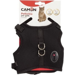 Krūšu siksna kaķiem regulējama melna S izm. 18-23 cm 27-33 cm