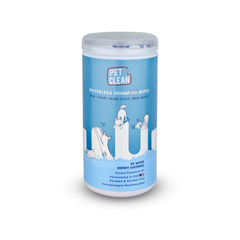 PET WATERLESS SHAMPOO WIPES 50gb - BEZŪDENS ŠAMPŪNS-SALVETES AR HIPOALERĢĒNISKIEM ORGANISKIEM SAVIENOJUMIEM DZĪVNIEKIEM, BEZŪDENS PUTU TĪRĪŠANAI.
