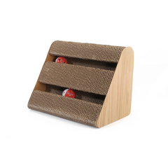 Kaķu nagu skrāpis no kartona ar 2 bumbiņām 27x18x21h cm