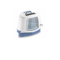 Kaķu stūra tualete SPRINT CORNER PLUS ar vāku balts/nord.zils 40x56x40cm