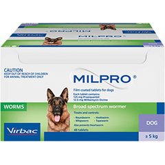 Virbac Milpro 12.5 mg/125 mg tbl. suņiem virs 5 kg N48*