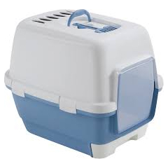 Kaķu tualete CATHY Clever&Smart (zili-pelēks/balts)