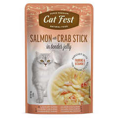 CatFest Salmon with Crab Stick 70g - Savvaļas lasis ar ar krabju nūjiņām želejā