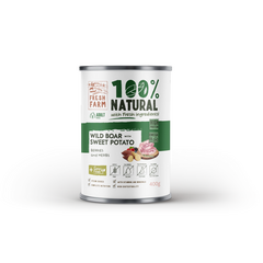 Fresh Farm DOG Coarse pate wild boar, sweet potato, berries & herbs 400gr - rupjas konsistences pastēte, mežacūkas gaļa, saldie kartupeli, ogas un garšaugi