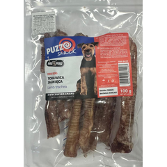 HAU & MIAU dog treat, lamb trachea, length, 14-17cm, 100 g  - papildbarība pieaugušiem suņiem, kaltēta jēra traheja,14-17cm.