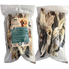 Animapet Trušu ausis 300 g - papildbarība suņiem, 100% dabīgas kaltētas trušu ausis ar kažokādu.