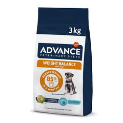 ADVANCE DOG VETERINARY DIETS WEIGHT BALANCE MINI ir diētiska, pilnvērtiga barība pieaugušiem miniatūra izmēra suņiem ar īpaši izstrādātu sastāvu, kas nodrošina samazinātu metabolizējamo enerģiju pārmērīga ķermeņa svara samazināšanai, un ar zemu tauku satu