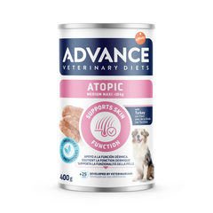 ADVANCE VETERINARY DIET DOG Atopic Med/Maxi 400gr - īpaši izstrādāta dermatīta ārstēšanai un barības nepanesības mazināšanai
