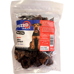 HAU&MIAU dog treat, dried lamb hearts 3x4cm 150g - papildbarība suņiem, gardi jēra sirds kubiņi, 3x4 cm