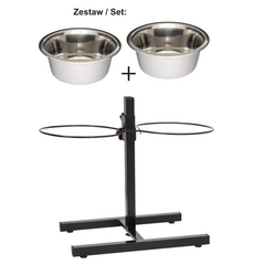 Barry King regulējams bļodu statīvs, krāsots, 2 bļodas 2,8 l