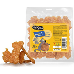 HAU&MIAU meatbones with chicken and rice 500g - papildbarība pieaugušiem suņiem, gardie gaļas kauliņi ar vistu un rīsiem