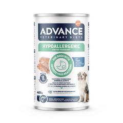 ADVANCE VETERINARY DIET DOG Hypoallergenic TROUT 400gr - mitrā barība, kas paredzēta visu izmēru suņiem ar alerģiskām reakcijām uz barību