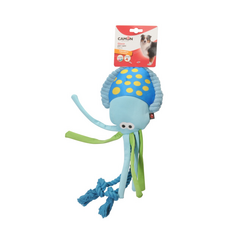 Rot. Suņiem - dzivnieks (lauva, krokodils, medūza un haizivs) ar virvi un pīkstuli 24 cm