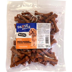 HAU&MIAU beef calcium bone 500g - papildbarība pieaugušiem suņiem, gardie kauliņi ar liellopu gaļu un kalciju