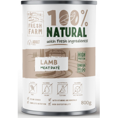 Prefera Fresh Farm Smooth pate with lamb 800gr - pilnvērtīga barība, pastētes veida konservi suņiem, ar jēra gaļu.