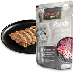 LEONARDO влажный корм для кошек с ягнёнком и клюквой 85 г