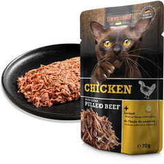 LEONARDO mitrā barība kaķiem ar vistu un plucinātu liellopu gaļu 70 g