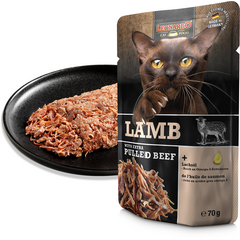 LEONARDO mitrā barība kaķiem ar jēru un plucinātu liellopu gaļu 70 g