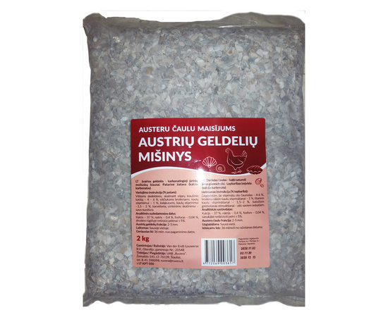 Ruvera Gliemežvāki austeru rupjie 2-5 mm 2 kg