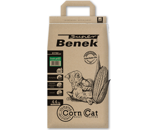 Certech pakaiši kaķiem kukurūzas ar zāles aromātu Super Benek Corn Cat 7 L