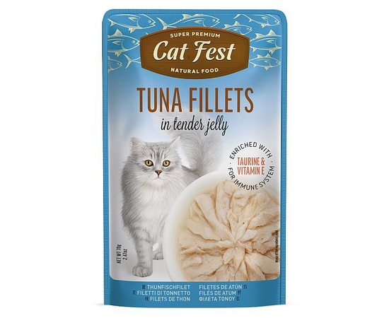 CatFest Tuna Fillets in Tender Jelly 70g - okeāna tunzivs gabaliņi želejā