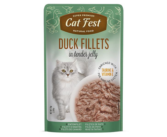 CatFest Duck Fillets in Tender Jelly 70g - pīles fileja maigā želejā