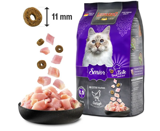 Leonardo Senior Fresh Poultry 1.8kg - Sausa barība vecākiem kaķiem, 2 image