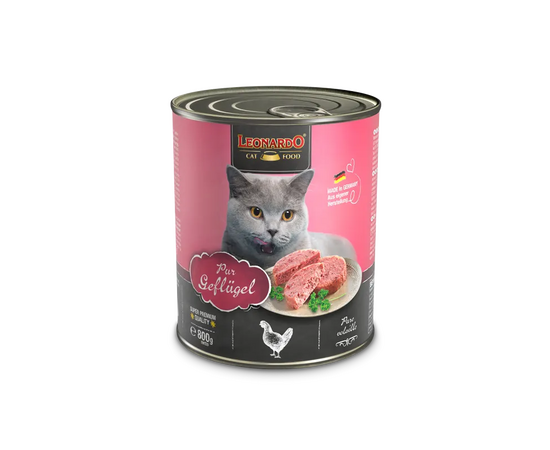 Leonardo Pure Poultry 800gr - Kaķu konservi ar mājputnu gaļu