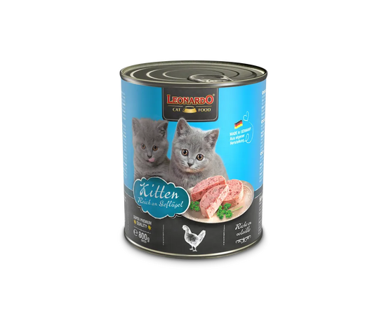 Leonardo Kitten 800gr - Konservi kaķēniem ar vistu