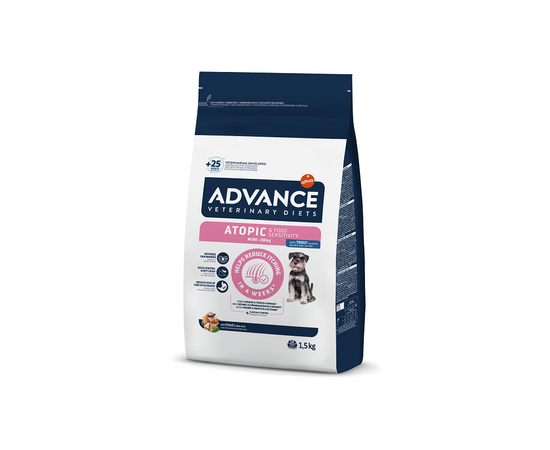 ADVANCE VET DOG ATOPIC MINI 1.5KG - VÄIKEST TÕUGU TÄISKASVANUD KOERTELE, KEL ON ATOOPILINE DERMATIIT