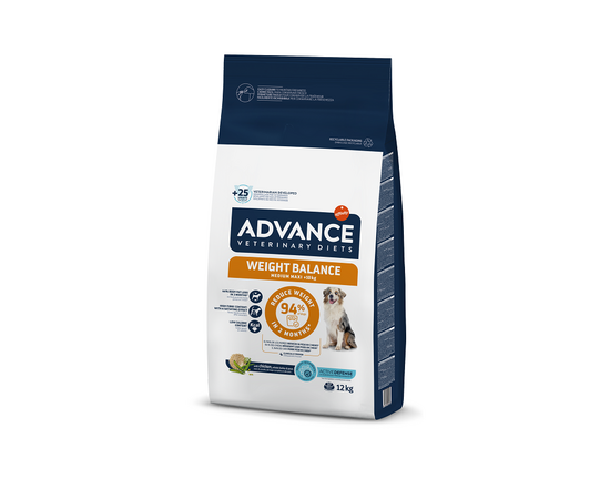 ADVANCE VETERINARY DIETS WEIGHT BALANCE MEDIUM/MAXI 12KG - ДЛЯ СОБАК СРЕДНИХ И КРУПНЫХ ПОРОД ДЛЯ КОНТРОЛЯ ВЕСА