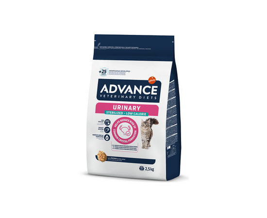 ADVANCE VET CAT URINARY LOW CALORIES 2.5KG - KASSIDELE KUSETEEDE TERVISE TOETUSEKS JA KAALU KONTROLLIKS