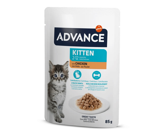 Advance Kitten ar vistu 85g - Mitrā barība kaķēniem no 2 līdz 12 mēnešiem