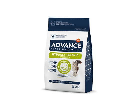 ADVANCE VETERINARY DIETS CAT FELINE HYPOALLERGENIC 6.5KG - KAĶIEM AR BARĪBAS NEPANESĪBU UN ALERĢIJĀM