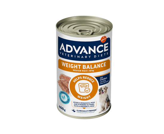 ADVANCE VETERINARY DIET DOG WEIGHT BALANCE MEDIUM/MAXI 400G - KONSERVI VIDĒJO UN LIELU ŠĶIRŅU SUŅIEM SVARA KONTROLEI