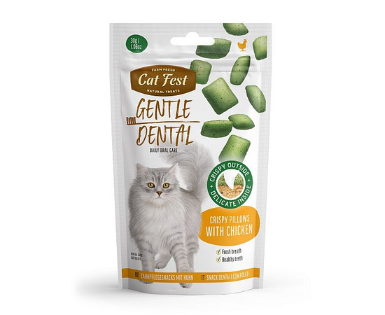 CatFest Dental хрустящие подушечки с курицей 30г