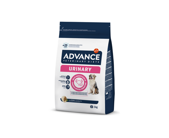 ADVANCE VETERINARY DIETS CANINE URINARY 3KG - diētiska, pilnvērtīga barība pieaugušiem suņiem ar īpaši izstrādātu sastāvu