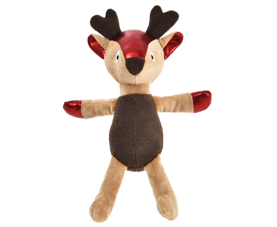 Barry King rotaļlieta suņiem, Ziemassvētku alnis, plīša, brūns, 23 x 31 cm