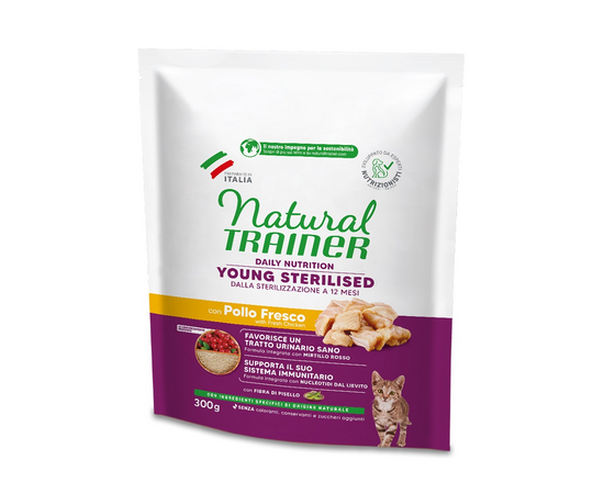 NT CAT YOUNG STERILIZED CHICKEN 300GR - sterilizētiem jauniem kaķiem, sākot no sterilizācijas/kastrācijas brīža līdz 1 gada vecumam