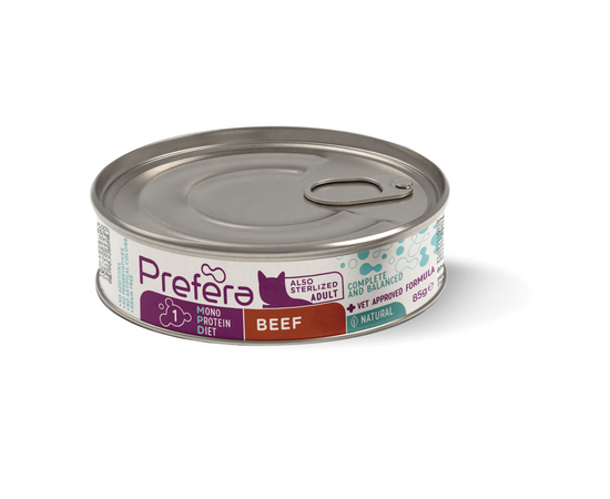 Fresh Farm CAT Prefera MPD Adult beef 85gr - monoproteīna barība ar liellopu gaļu