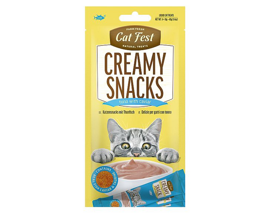 CatFest Krēmīga uzkoda ar tunci un ikriem 4 × 10 g